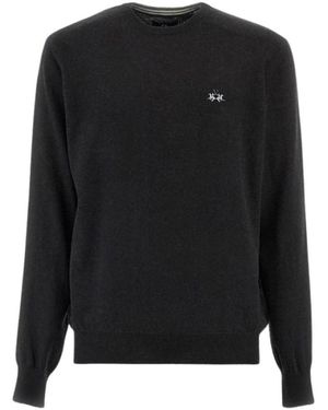 La Martina Rundhals-Pullover - Schwarz