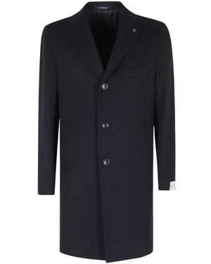 Tagliatore Jassen ,Blauw ,Wol Enkelrij Jas Van Wol - Zwart