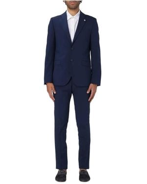 Manuel Ritz Single Breasted Suits - Blue
