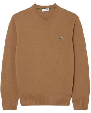 Lacoste Round-Neck Knitwear - Marron
