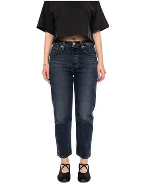Levi's Jeans ,Blauw ,Katoen 501 Crop - Zwart