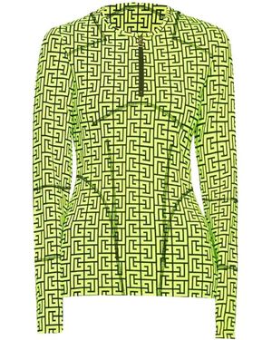 Balmain Long Sleeve T-Shirts - Green