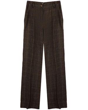 Kiltie Wijde Linnen Broek - Bruin
