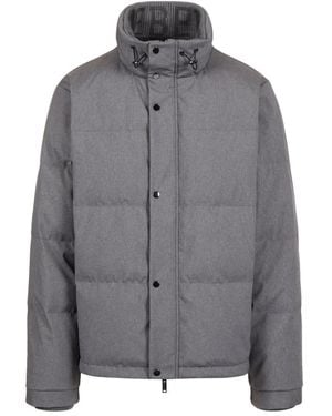 Iceberg Essentielle Einstellung: Die Kurze Daunenjacke Aus Meliertem Nylon - Grau
