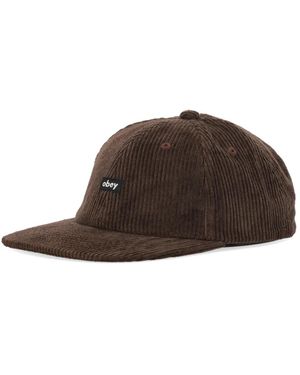 Obey Cord Label 6 Panel Strapback - Bruin