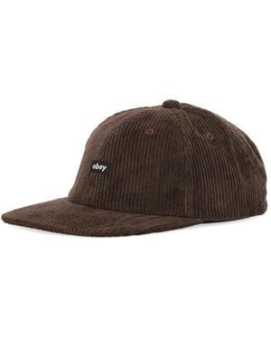 Obey Cord Label 6 Panel Strapback - Braun