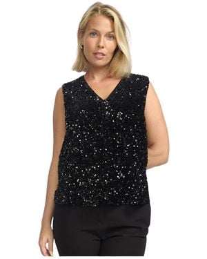 2-Biz Blusa Negra Con Lentejuelas Nicole. Wi 24, Mujer, Talla - Negro