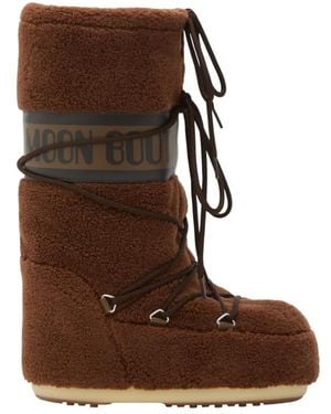 Moon Boot Schoenen ,Bruin ,Leer Icon Fleece Boot