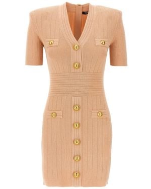 Balmain Short Dresses - Natural