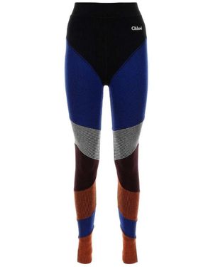 Chloé Stretch Leggings Aus Wollmischung - Blau