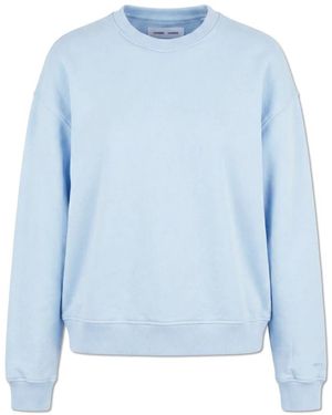 Samsøe & Samsøe Hoodies & Sweatvesten ,Blauw ,Katoen Savan Sweat
