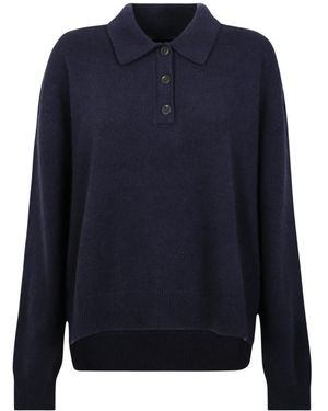 Anine Bing Tops ,Blauw ,Kasjmier Lee Polo Sweater