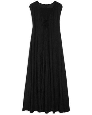 Anine Bing Constance Plissé Woven Maxi Dress - Black