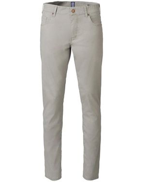 Meyer Schmale Chino Hose Mit Mikro Struktur - Grau