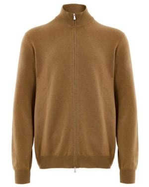 Gran Sasso Woll-Reißverschluss-Strickjacke - Braun