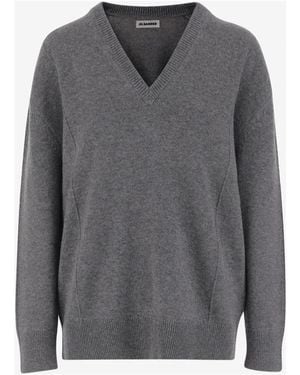 Jil Sander V-Neck Knitwear - Grijs