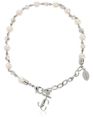 Jimmy Choo Pearl Crystal Anklet Xyy - Metallic