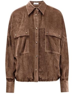 Brunello Cucinelli Jassen ,Bruin ,Bomberjack