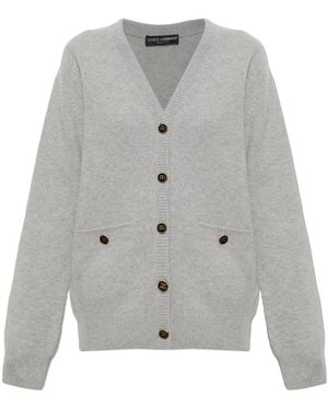 Dolce & Gabbana Truien & Vesten ,Grijs ,Wol Wol Cardigans Met Zakken