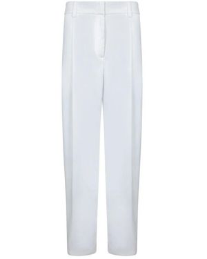Genny Weiße Baggy Cut Satinhose