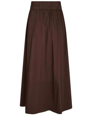 Neo Noir Midi Skirts - Brown