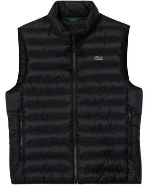Lacoste Jassen ,Zwart ,Waterafstotend Gewatteerd Vest