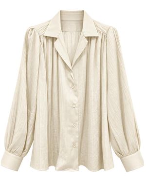 MARSĒM Vloeiend Viscose Shirt - Naturel