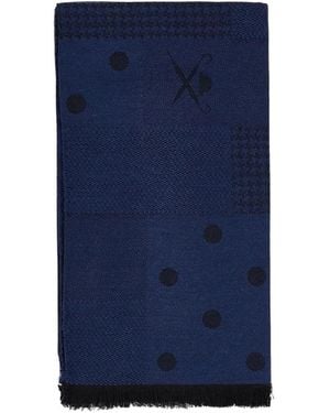Hackett Patchwork Logo Sjaal - Blauw