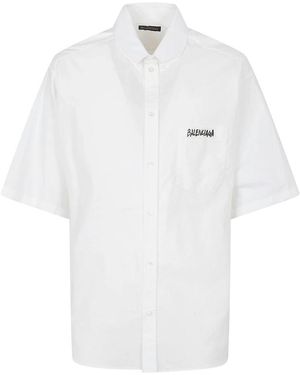 Balenciaga Short Sleeve Shirts - White