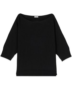 Oltre Pullover Mit U-Boot-Ausschnitt - Schwarz
