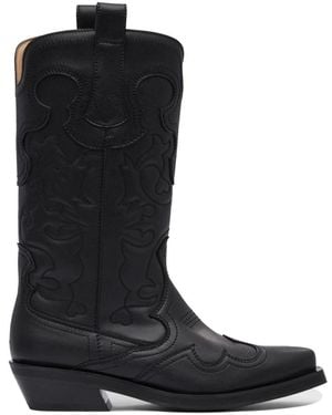 Ganni Cowboy Boots - Black
