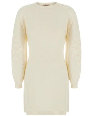 Twinset Kleedjes ,Wit ,Madreperla Jurk - Naturel