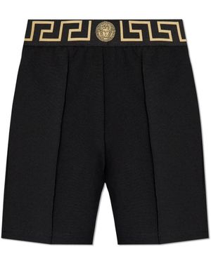 Versace Shorts With Logo - Black