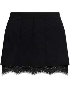 Acne Studios Rokken ,Zwart ,Wol Mini Geplooide Rok