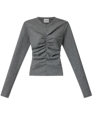 Isabel Marant Tops ,Grijs ,Wol Ruched Long-Sleeve Top
