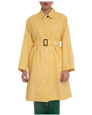 Weekend by Maxmara Belted Coats - Yellow