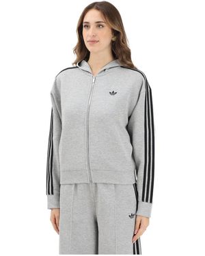 adidas Originals Adicolor 3-Stripes Spacer Full-Zip Hoodie - Grau