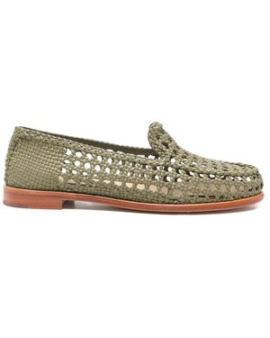 Dragon Diffusion Woven Leather Loafers - Groen