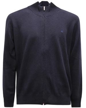 Brooksfield Woll Full Zip Pullover Blau