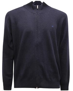 Brooksfield Truien & Vesten ,Blauw ,Wol Wol Volledige Rits Trui Blauw