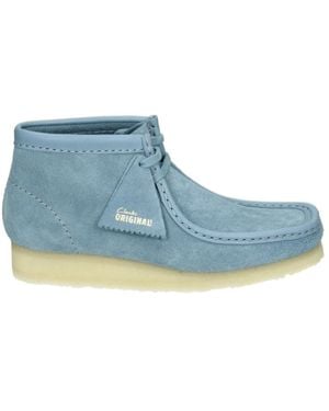 Clarks Blaue Wildleder Wallabee Stiefel
