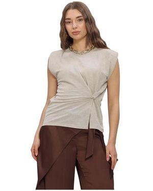 Summum Top Im Leinen-Look - Braun