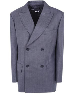 Junya Watanabe Woll Serge Zweireiher-Sakko - Blau