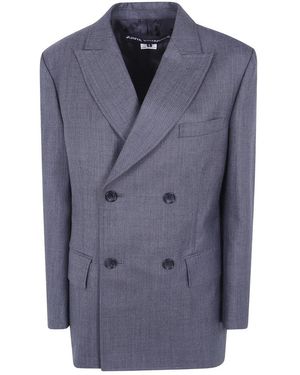 Junya Watanabe Jassen ,Grijs ,Wol Wool Serge Double Breasted Jacket - Blauw