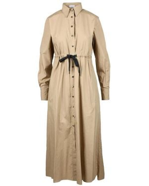 Brunello Cucinelli Shirt Dresses - Natural
