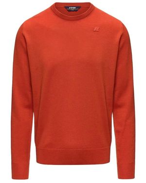 K-Way Truien & Vesten ,Oranje ,Wol Sebastien Pullover - Rood