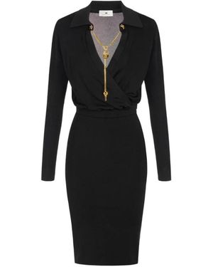 Elisabetta Franchi Wrap Dresses - Black