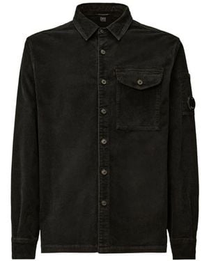 C.P. Company Overhemden ,Zwart ,Katoen Corduroy Lange Mouwen Overhemd