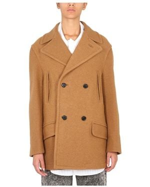 Marni Double-Breasted Coats - Brown