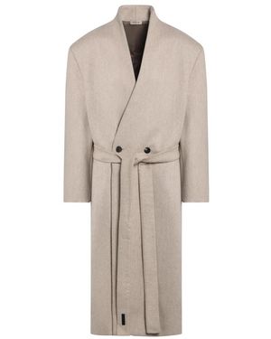 Fear Of God Belted Coats - Neutro